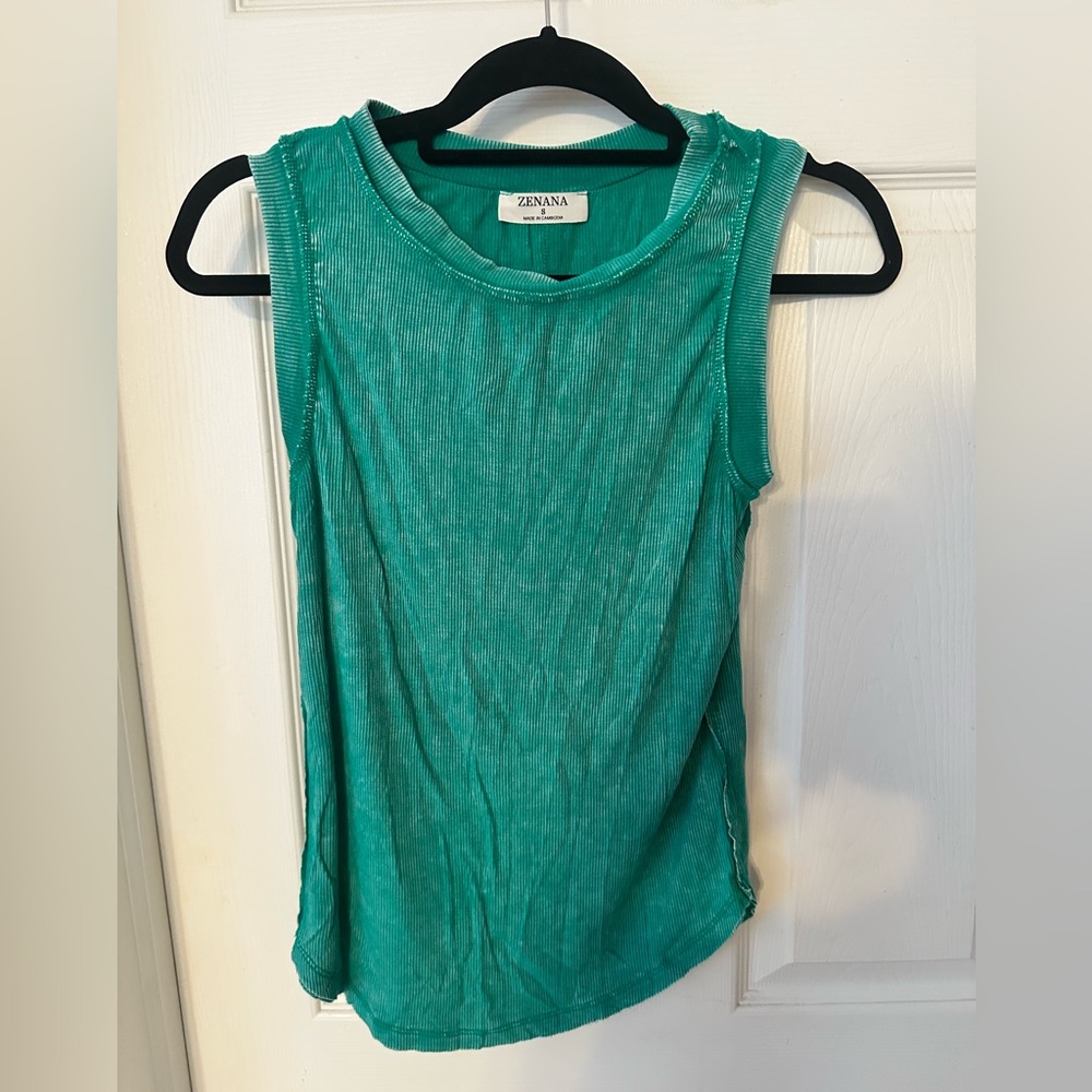 Zenana Outfitters Green Turquoise Tank Top size small